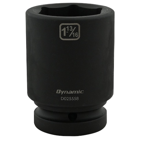 DYNAMIC Tools 1-13/16" X 1" Drive, 6 Point Deep Length, Impact Socket D025558